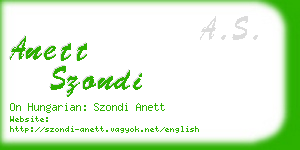 anett szondi business card